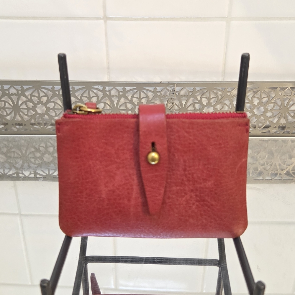 Madewell Red Leather Cardcase Wallet